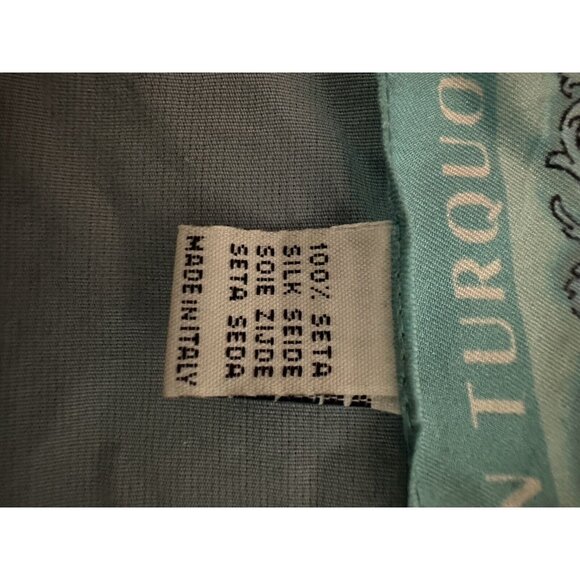 Versace Dylan Turquoise Small Silk Scarf Made In Italy Square 13”